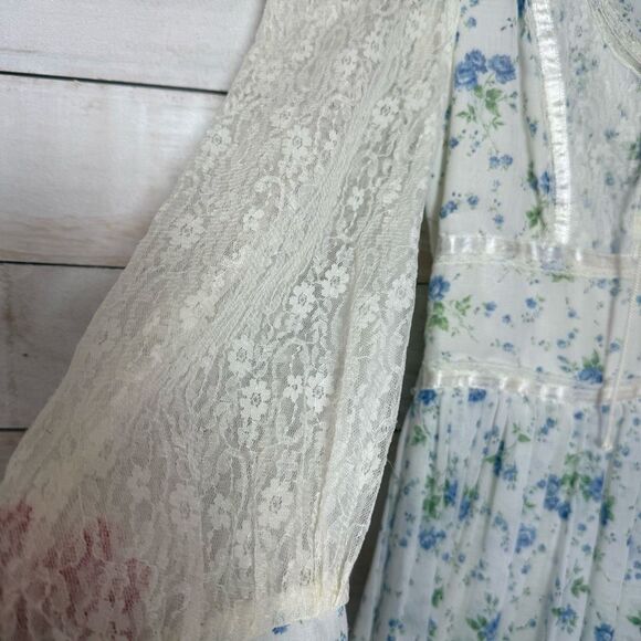 Gunne Sax by Jessica Vintage 70’s Floral Corset Cottage Maxi Dress Size XS/5 - Picture 9 of 12